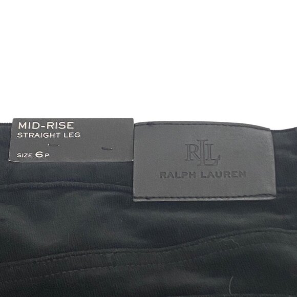 Lauren Ralph Lauren Womens Mid-Rise Black fine corduroy Straight Leg Pants 6P - Picture 6 of 11
